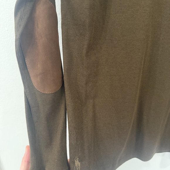 Ribbed Suede Elbow Patch Long Sleeve - Picture 3 of 5